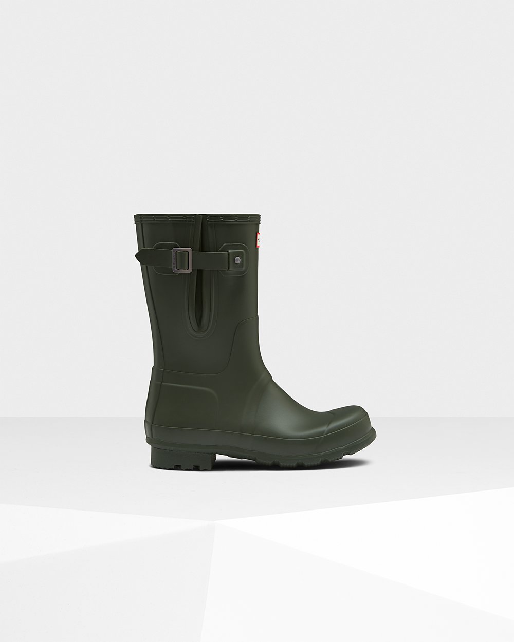 Men Hunter Original Side Adjustable | Short Rain Boots Dark Olive | NZ-32851-SMTR